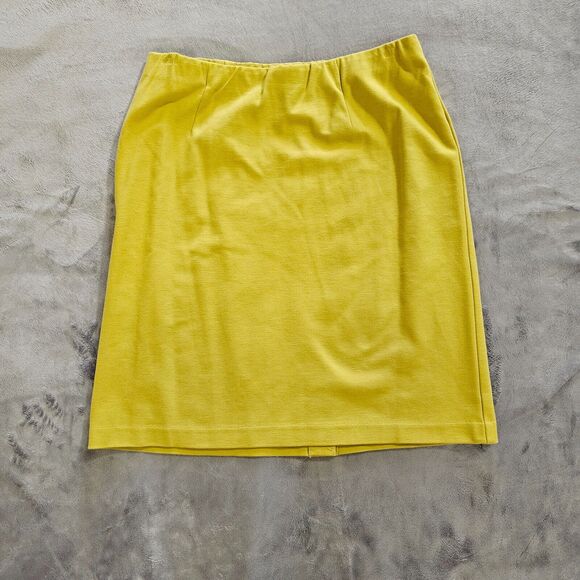 J. Jill Dresses & Skirts - J Jill Skirt Womens Small Petite Yellow Straight Pencil Mini Short Elastic Waist